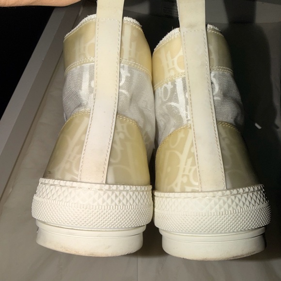 Dior Oblique High-Top Sneakers | Cream / Beige | Authentic Men Size 9 - Picture 8 of 15